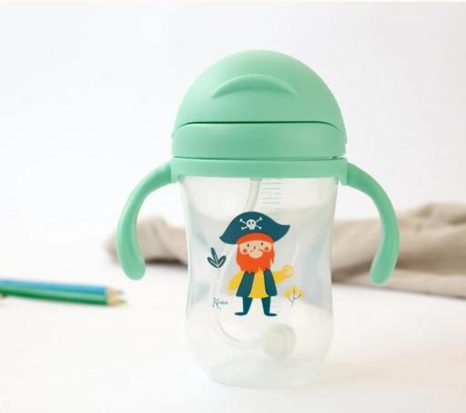 Kiokids - Taza aprendizaje step con asas verde 5402