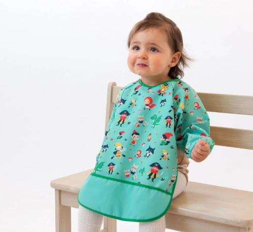 Kiokids - Babero impermeable con mangas verde 5418