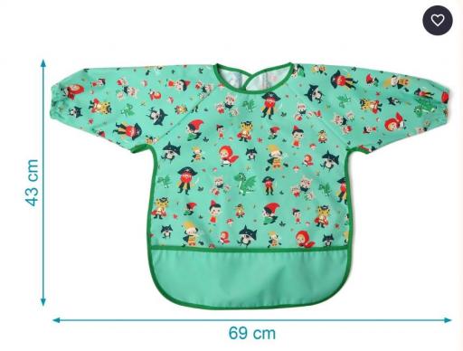 Kiokids - Babero impermeable con mangas verde 5418 [2]