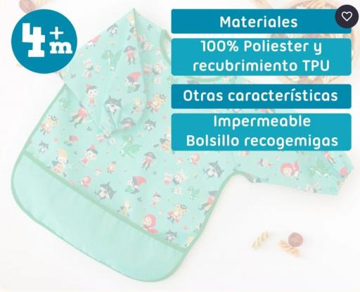 Kiokids - Babero impermeable con mangas verde 5418 [4]