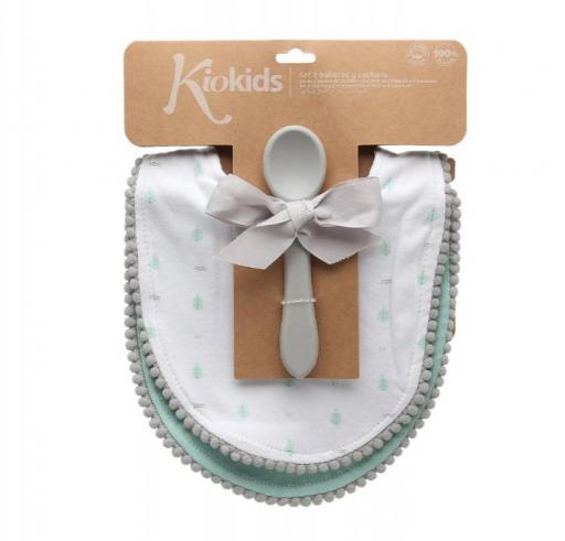 Kiokids - Set 2 baberos y cuchara silicona 5071 5073 5080 5731 [7]