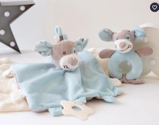 Kiokids - Set azul doudou y sonajero perrito 3906 [0]