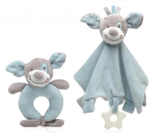 Kiokids - Set azul doudou y sonajero perrito 3906 [1]