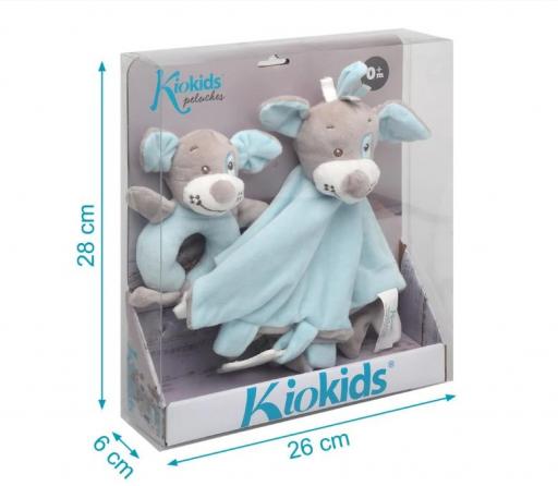 Kiokids - Set azul doudou y sonajero perrito 3906 [3]