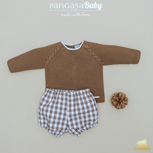 Pangasa - Conjunto 2 piezas jersey chocolate y ranita vichy 1608350 [0]