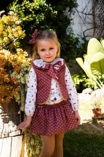 Daniesty - Conjunto Falda short, chaleco y blusa  [1]