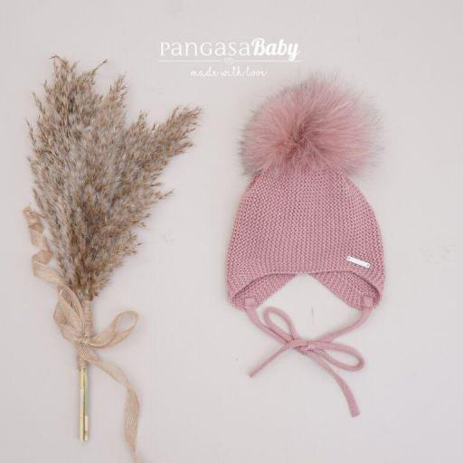 Pangasa - Gorro orejero con pompón pelo sintético o natural 1414410