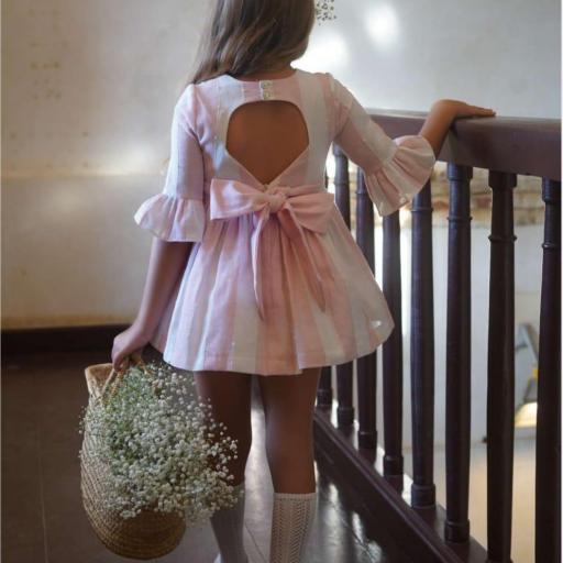Blanca Valiente - Vestido niña rayas rosa 224719 [1]