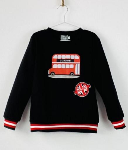 Mon Petit Bonbon - Sudadera negra Bus London IM016 y IM017