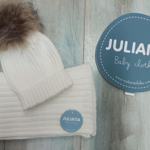 Juliana - Conjunto gorro y bufanda canalé J8213 [5]