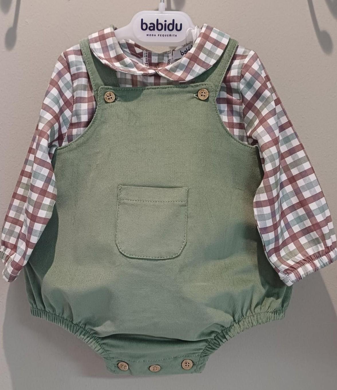 Babidu - Conjunto camisa cuadros y peto pana Horizonte 41653