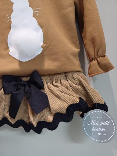 Mon Petit Bonbon - Conjunto sudadera conejo y ranita pana IM087 y IM092 [1]