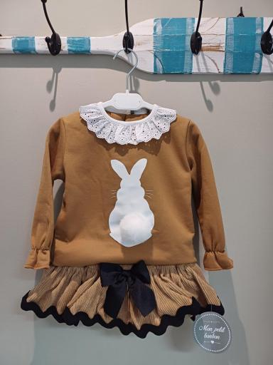 Mon Petit Bonbon - Conjunto sudadera conejo y ranita pana IM087 y IM092 [0]