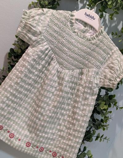 Babidu - Vestido niña vichí verde 91413 [2]