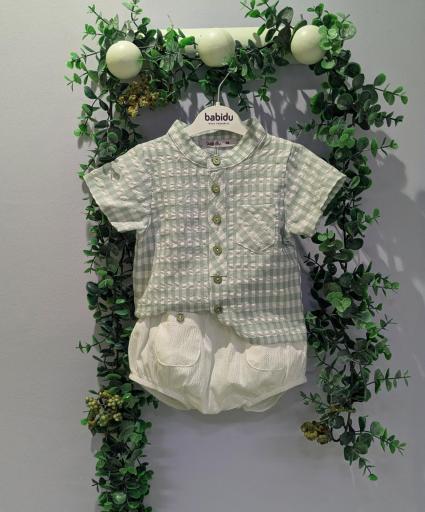 Babidu - Conjunto niño vichí verde 40413