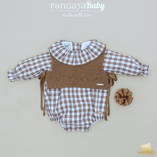 Pangasa - Chaleco y pelele vichy chocolate 1642100 [2]