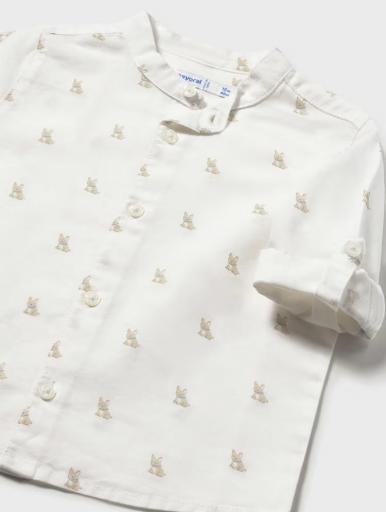 mayoral - Camisa de manga larga con lino cuello mao bebé 1116 [1]