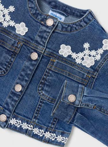 Mayoral - chaqueta vaquera detalles guipur niña 3453 [2]