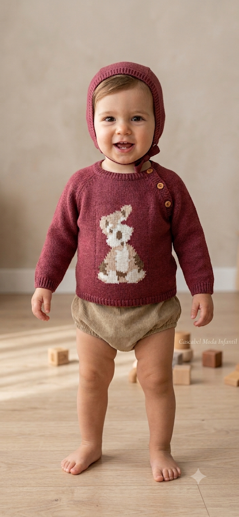 Babidu - conjunto bebé jersey perrito con ranita y capota 40823