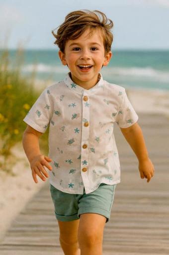 Valentina Bebés - Conjunto niño Water Green Nube 103