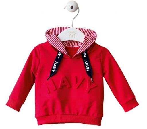 Valentina bebés - Sudadera unisex roja Navy Times Nube 121 [1]