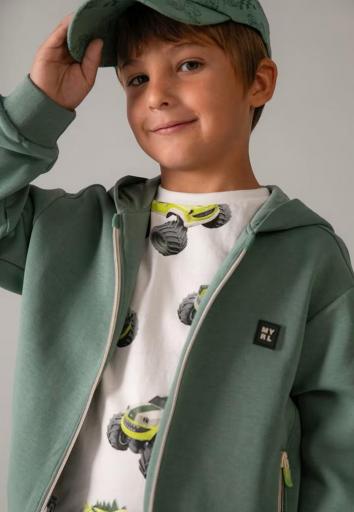 Mayoral - Sudadera cremallera niño verde 3112
