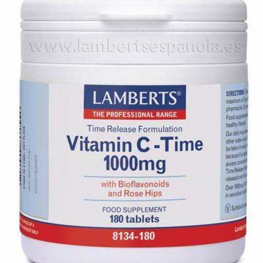 Vitamina C - Time 1.000 gr 180 tabl. LAMBERTS (Liberación sostenida)
