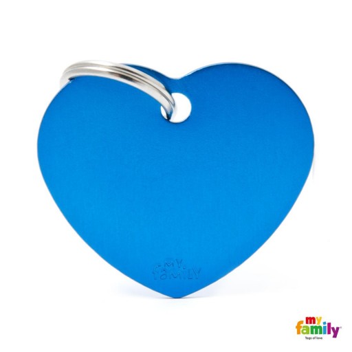 Placa Corazón Grande Aluminio Azul