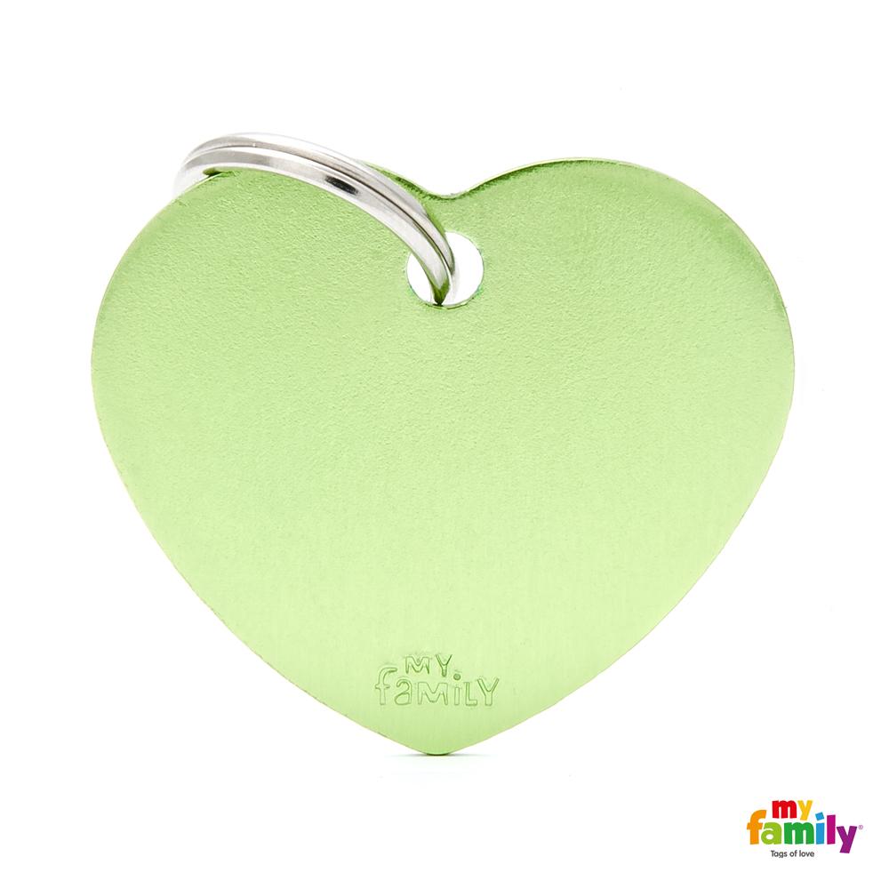 Placa Corazón Grande Aluminio Verde