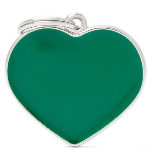 Placa Corazón Grande Verde Handmade
