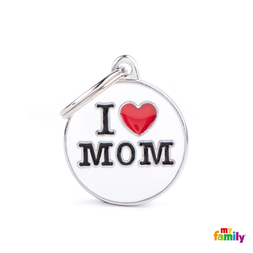 Placa Círculo Mediano I Love Mom