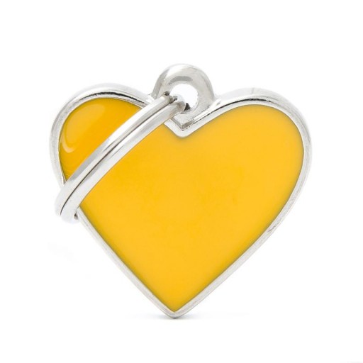 Placa Corazón Pequeño Amarillo Handmade