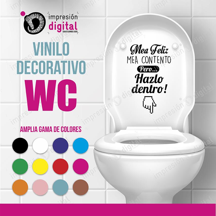 escotilla Investigación retirarse Vinilo Decorativo WC (Contento pero dentro). Señales y carteles en pvc y  composite