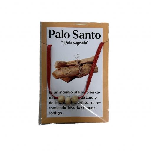 Pulsera palo santo lazo rojo