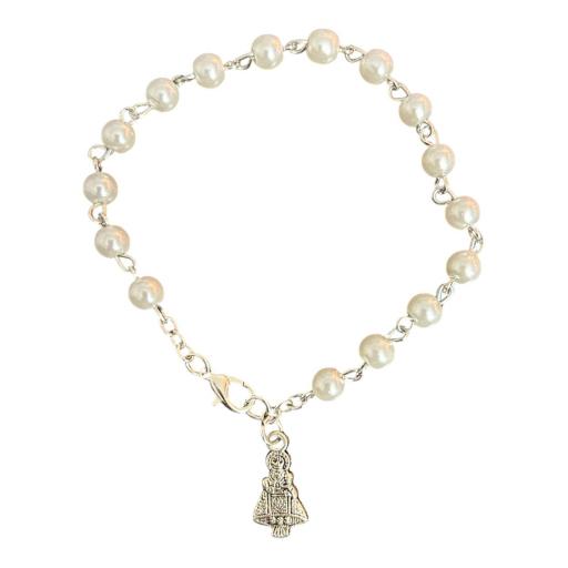 Pulsera Virgen de Covadonga bola blanca