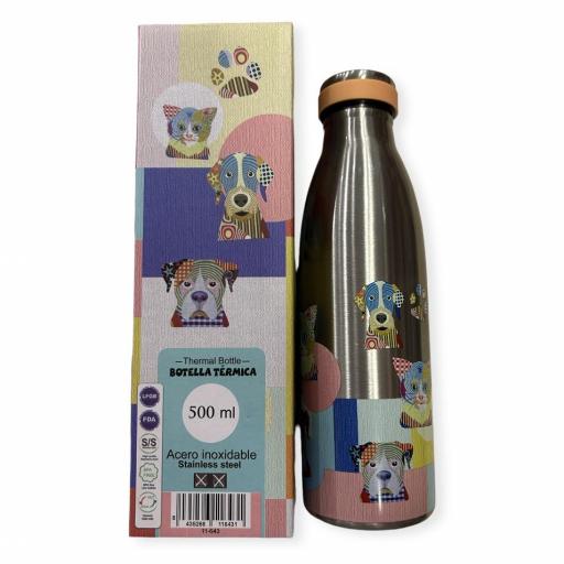 Botella de agua gato perro