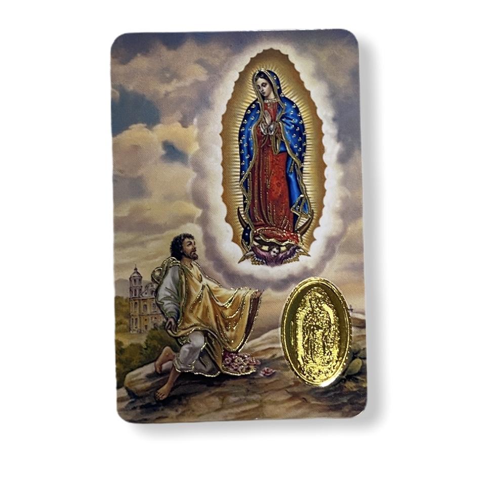 Estampa con medalla Virgen de Guadalupe 