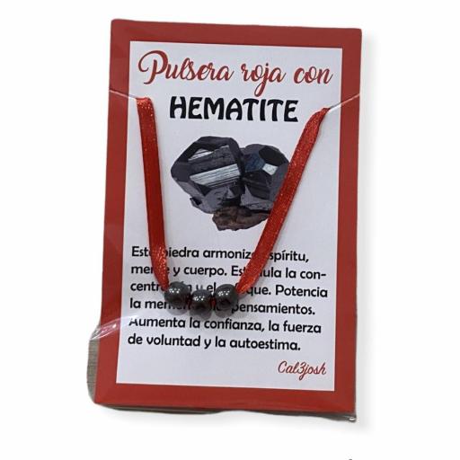 Pulsera Hematite lazo rojo [0]