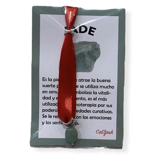 Pulsera de Jade con lazo rojo