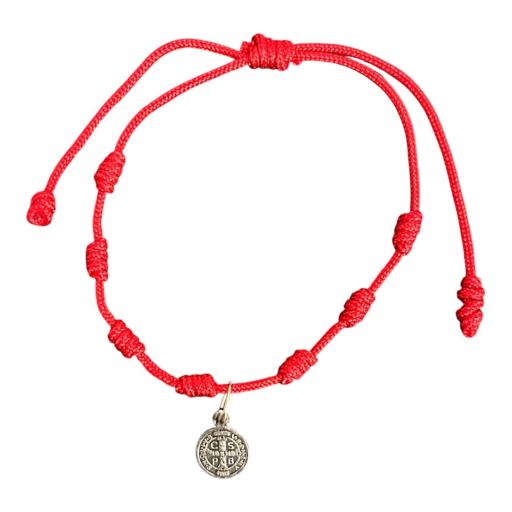 Pulsera siete nudos roja San Benito [0]