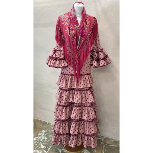 FLAMENCA VESTIDO ROSA EMPOLVADO LUNAR BUGANVILLA 12A [0]