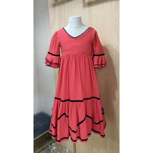 FLAMENCA VESTIDO CORAL DOBLE GASA 2A