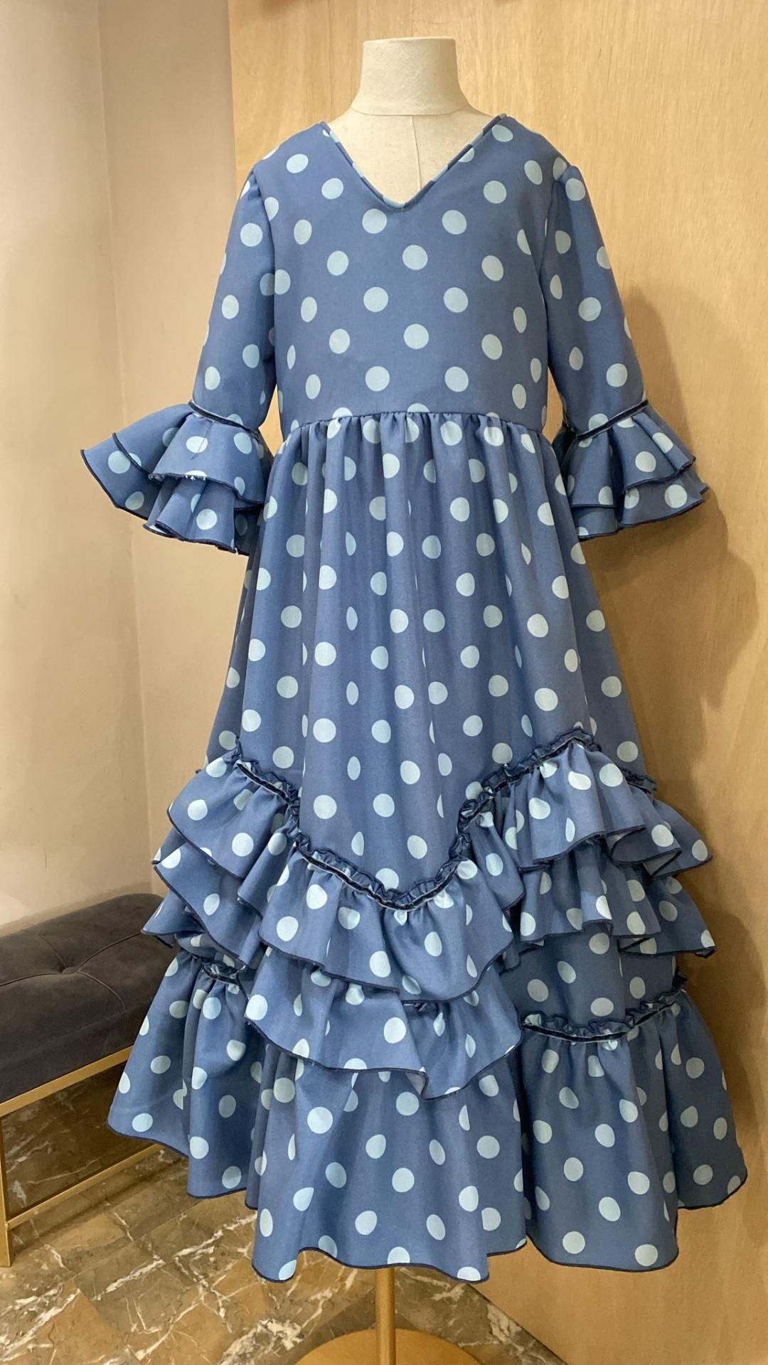 FLAMENCA VESTIDO AZUL LUNAR CELESTE 8A