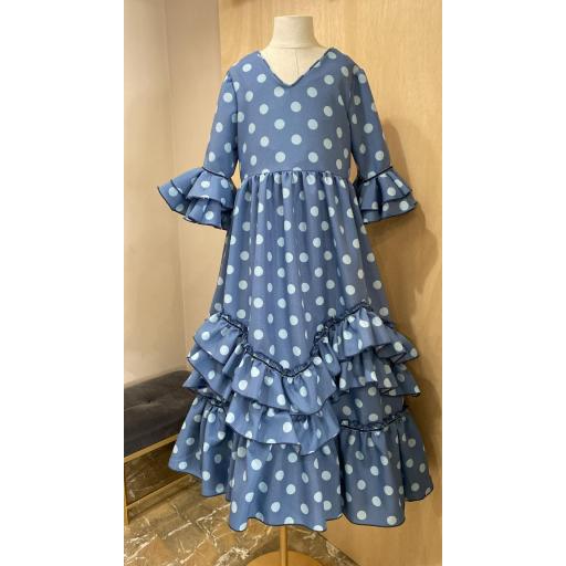 FLAMENCA VESTIDO AZUL LUNAR CELESTE 8A