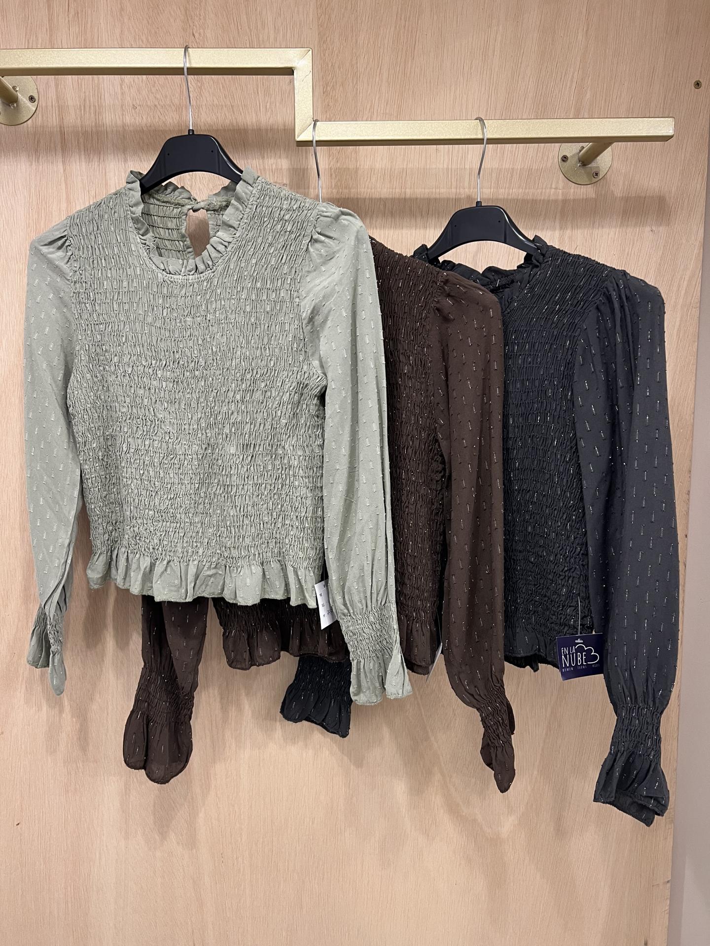 Camisa engomada plumeti brillo