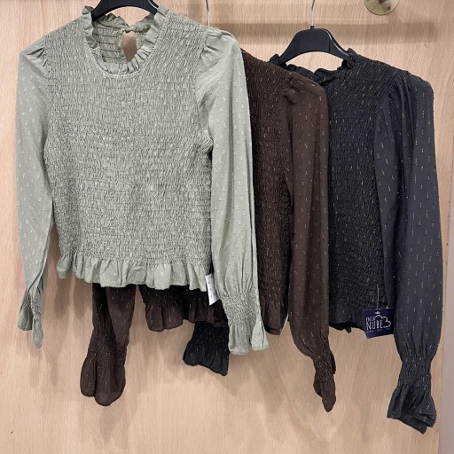 Camisa engomada plumeti brillo