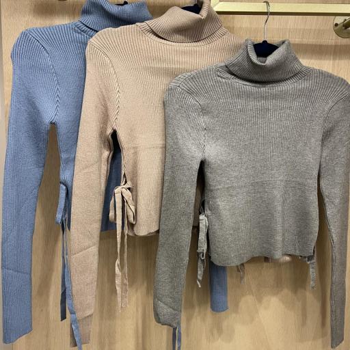 Jersey cuello vuelto canalé