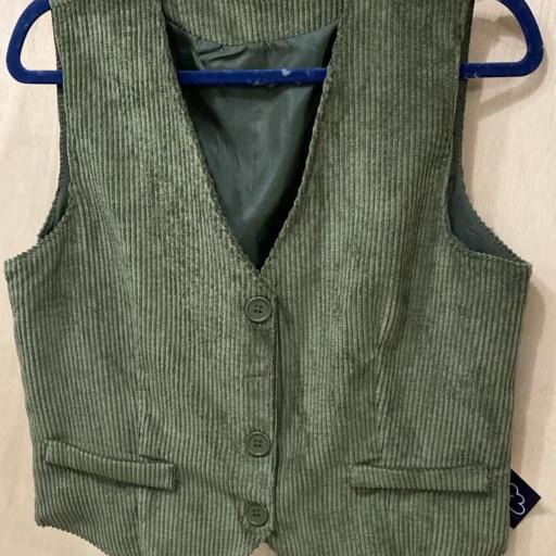 Chaleco pana verde