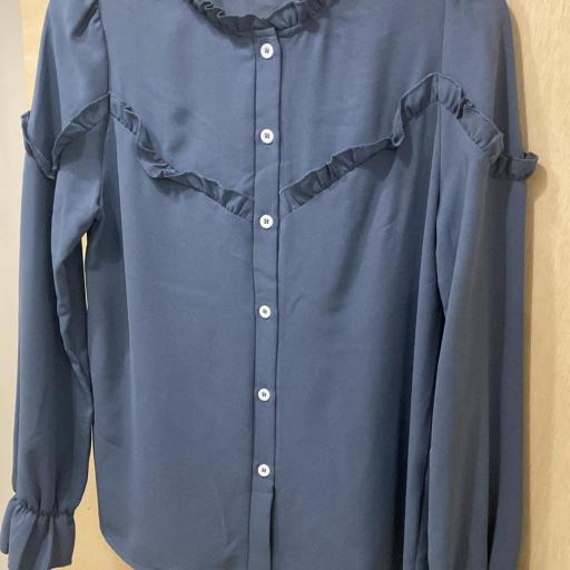 Camisa volante  azul