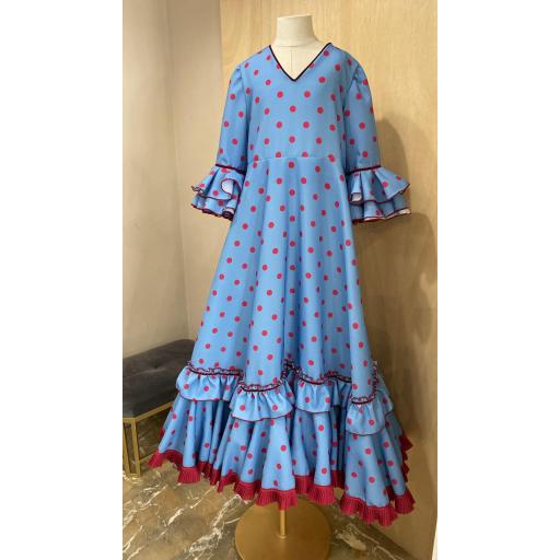 FLAMENCA VESTIDO AZUL LUNAR BUGANVILLA 9A 285